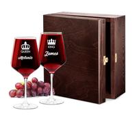 Maverton Wine Set of 2 Glasses, Personalised Wine Glassware, Kingdom