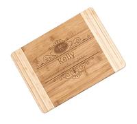 Maverton Wooden Platter for Couple - 35 x 25 cm Chopping Board for Them - Personalised Cutting Board - Bamboo Tray - for Wedding - Engraved Accessory for Parents - Initial