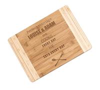 Maverton Wooden Platter for Couple - 35 x 25 cm Chopping Board for Them - Personalised Cutting Board - Bamboo Tray - for Wedding - Engraved Accessory for Parents - Cutlery