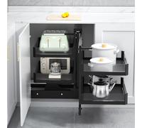 MAVERY Kitchen Cupboard Blind Corner Cabinet Pull Out with 4 Baskets Shelf Slide Out Cabinet Organizer Full Pull Out Storage Pot Dish Rack Heavy Duty corner cabinet organizer for Home, Kitchen.