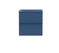 Mavesyn Contemporary 2 Drawer Wall Hung Vanity Unit with Worktop, Dark Blue, 500mm