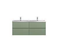 Mavesyn Contemporary 4 Drawer Wall Hung Vanity Unit with Basin, Satin Green, 1200mm