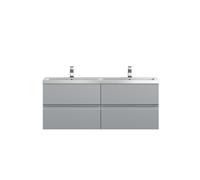 Mavesyn Contemporary 4 Drawer Wall Hung Vanity Unit with Basin, Satin Grey, 1200mm