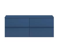 Mavesyn Contemporary 4 Drawer Wall Hung Vanity Unit with Worktop, Dark Blue, 1200mm