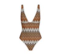 Mavi Classical Band Triangle One-piece Swimsuit Rachel, female, MC2 Saint Barth, Swimsuits, Brown, M, Swimwear M
