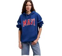 Mavi Damen Logo Hooded Sweatshirt T-Shirt, Navy Peony, M, multicoloured, M