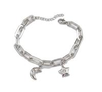 Mavi jewel Elegant Style Moon Star Steel Charm Bracelet
