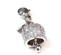 Mavi jewel Stainless Steel Bells with Pendant for Bracelets, Necklaces, Earrings and More - Box Included, smol, Steel, Glass