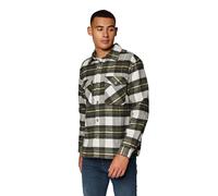 MAVI Men's Long Sleeve Shirt, Regular Fit, Green kombu check, L