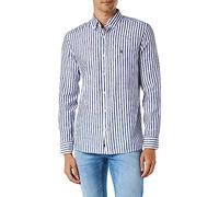 Mavi Men's Striped Shirt, Black, White, XL