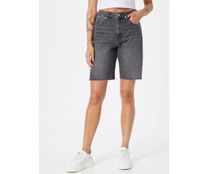 Mavi Women's Gloria High-Rise Biker Short Smoke Denim Shorts, Dark Grey, W27