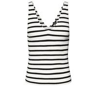 Mavi Women's V-Neck top Sweater, White/Black, XL