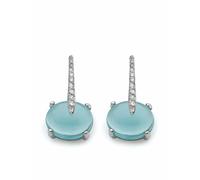 MAVIADA 18kt white gold Sardinia Short diamond and topaz drop earrings - Blue One Size