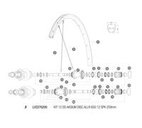 Mavic Aksium Allroad Disc 650b 2018 Rear Right Spokes 12 Units Black 259 mm