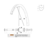 Mavic Allroad Pro Carbon Sl Left Spokes 2 Units 291 mm Black