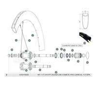 Mavic Comete Pro Carbon Sl T Front 2 Units/rear Right 1 Unit Spokes 247/253/236 mm Black