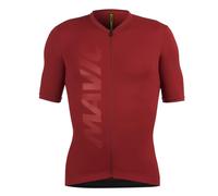 Mavic Cycling Jersey Mens - Aksium, Performance Fit, Short Sleeve - Burgundy