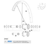 Mavic Deemax Dh 27.5 J-bent Spokes 14 Units Black 280 mm