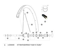 Mavic Rear Hub Ceramic Bearing Set 17 x 28 x 7 / 15 x 26 x 7 mm Silver / Black