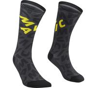 MAVIC Unisex Aksium Graphic Cycling Socks, Black/Yellow, M (39-42)