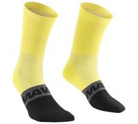 MAVIC Unisex Aksium Mid Cycling Socks, Yellow/Carbon, M (39-42)
