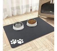 Mavicen Dog Slow Feeder - 40 * 60cm Non Slip & Spill Proof Pet Feeding Placemat, Super Absorbent Cat and Dog Bowl Mats, Washable for Floors (Dark Grey)