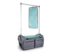 Mavii Deluxe Dance Bag with Garment Rack, 28 Inch Rolling Duffel for Competitions & Travel, Patent-Pending Stability Frames, Lightweight Aluminum Rack, Wheeled Upright Luggage, Heathered Gray