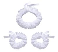 Mavikim Elizabethan Renaissance Collar Cuffs Set Layered Ruffle Clown Stand Neck Choker Wrist Accessory