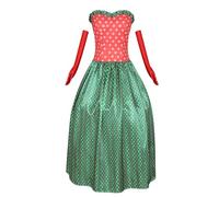 Mavikim Women's Christmas Corset Dress With Gloves Martha Halloween Cosplay Party Costumes