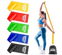 MAVIKS Exercise Bands Resistance Bands for Working Out, Set of 5 Bands, Elastic Resistance Bands for Physical Therapy, Pilates,Yoga, Stretching, Home Fitness with Guide and Carry Bag (Stretch Bands)