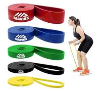 MAVIKS Exercise Bands Resistance Bands for Working Out, Set of 5 Bands, Elastic Resistance Bands for Physical Therapy, Pilates,Yoga, Stretching, Home Fitness with Guide and Carry Bag (Pull-Up Bands)