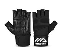 MAVIKS Gym Gloves for Men & Women | Anti-slip Weight Lifting Gloves | Extra Grip & Full Palm Protection | Best for Cross Fit Training, Workout, Weightlifting, Powerlifting, Pull Ups, Calisthenics (L)