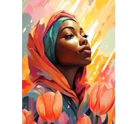 MAVINNE 5D Diamond Painting African Kits for Adults, DIY Diamond Art Kits with Full Drill Rhinestone Crystal, Cross Stitch Embroidery Kit, Home Wall Decor, Gift - 30x40 cm B171