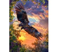 MAVINNE 5D Diamond Painting Animal Kits for Adults, DIY Diamond Art Kits with Full Drill Rhinestone Crystal, Cross Stitch Embroidery Kit, Home Wall Decor, Gift - 30x40 cm B135