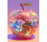 MAVINNE 5D Diamond Painting Apple Kits for Adults, DIY Diamond Art Kits with Full Drill Rhinestone Crystal, Cross Stitch Embroidery Kit, Home Wall Decor, Gift - 30x40 cm B372