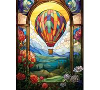 MAVINNE 5D Diamond Painting Hot Air Balloon Kits for Adults, DIY Diamond Art Kits with Full Drill Rhinestone Crystal, Cross Stitch Embroidery Kit, Home Wall Decor, Gift - 30x40 cm B381