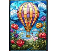 MAVINNE 5D Diamond Painting Hot Air Balloon Kits for Adults, DIY Diamond Art Kits with Full Drill Rhinestone Crystal, Cross Stitch Embroidery Kit, Home Wall Decor, Gift - 30x40 cm B383