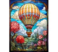 MAVINNE 5D Diamond Painting Hot Air Balloon Kits for Adults, DIY Diamond Art Kits with Full Drill Rhinestone Crystal, Cross Stitch Embroidery Kit, Home Wall Decor, Gift - 30x40 cm B384