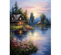 MAVINNE 5D Diamond Painting Landscape Kits for Adults, DIY Diamond Art Kits with Full Drill Rhinestone Crystal, Cross Stitch Embroidery Kit, Home Wall Decor, Gift - 30x40 cm B279