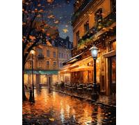 MAVINNE 5D Diamond Painting Street Kits for Adults, DIY Diamond Art Kits with Full Drill Rhinestone Crystal, Cross Stitch Embroidery Kit, Home Wall Decor, Gift - 30x40 cm B361