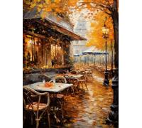 MAVINNE 5D Diamond Painting Street Kits for Adults, DIY Diamond Art Kits with Full Drill Rhinestone Crystal, Cross Stitch Embroidery Kit, Home Wall Decor, Gift - 30x40 cm B360