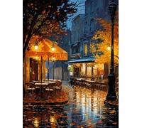 MAVINNE 5D Diamond Painting Street Kits for Adults, DIY Diamond Art Kits with Full Drill Rhinestone Crystal, Cross Stitch Embroidery Kit, Home Wall Decor, Gift - 30x40 cm B363