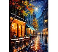 MAVINNE 5D Diamond Painting Street Kits for Adults, DIY Diamond Art Kits with Full Drill Rhinestone Crystal, Cross Stitch Embroidery Kit, Home Wall Decor, Gift - 30x40 cm B364