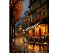 MAVINNE 5D Diamond Painting Street Kits for Adults, DIY Diamond Art Kits with Full Drill Rhinestone Crystal, Cross Stitch Embroidery Kit, Home Wall Decor, Gift - 30x40 cm B366