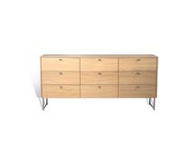 Mavis Deus chest of drawers 9 drawers White pigmented matte lacquered oak