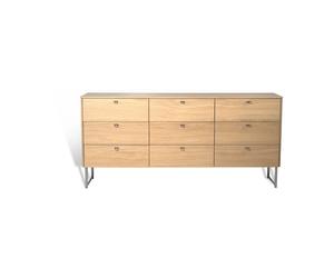 Mavis Deus chest of drawers 9 drawers White pigmented matte lacquered oak