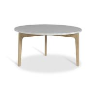 Mavis - Höllviken Coffee Table Ø80x41 cm, White Pigmented Oak/Carrara Marble - White Marble