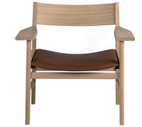 Mavis - Siza Lounge Chair, White Pigmented Oak / Cognac Leather - White Pigmented Oak