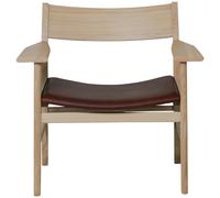 Mavis - Siza Lounge Chair, White Pigmented Oak / Mocca Leather - White Pigmented Oak