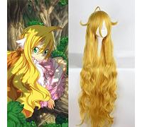 Mavis Vermilion Cosplay Wig 2018 Fairy Tail Final Series TV Anime Blonde Long Curly Wavy Synthetic Hair